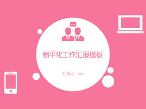 Plantilla ppt de informe de trabajo empresarial rosa plana minimalista