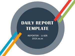 Template ppt laporan kerja bisnis segar dan sederhana 4-warna