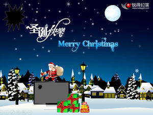 Wesołych Świąt Bożego Narodzenia błogosławieństwo kreskówka animowany szablon ppt kartkę z życzeniami