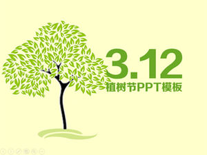 Modelo de ppt do dia da árvore de proteção ambiental verde fresco e elegante