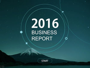 Plantilla de ppt de informe de trabajo empresarial de estilo minimalista azul plano iOS