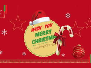 Piatto squisito cartone animato modello rosso di Natale festivo ppt