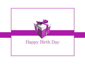 Ziua fericită a nașterii cutie cadou violet șablon temă ppt șablon