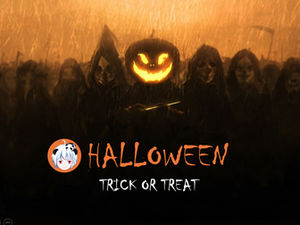 HD big picture various halloween element material free halloween ppt template