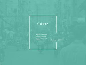 "Little Citizen" - estilo de interfaz de usuario minimalista cian exquisita plantilla ppt fresca pequeña