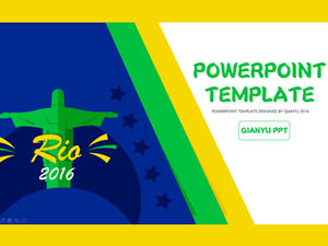 Simple fresh vitality 2016 Rio Olympics theme ppt template