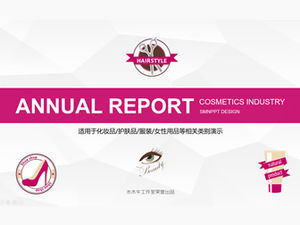 Analisis pasar kosmetik kecantikan melaporkan template ppt mode pink