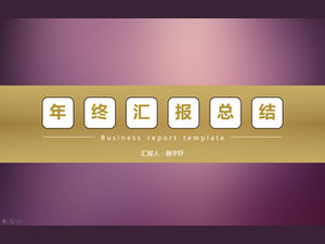 高贵典雅的紫色金色配色简洁简洁的个人工作报告ppt模板
