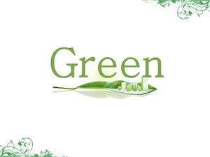 High-rise buildings on the green leaves-Green modern city environmental protection ppt template