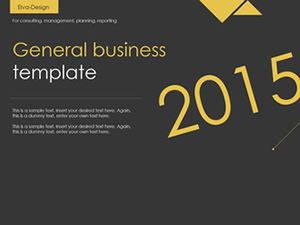 Linee sottili e forme minimaliste visual creativo giallo e nero semplice modello di business ppt