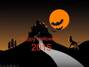 Castle kelelawar serigala mengaum Template ppt Selamat Halloween Halloween