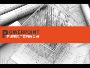 Modèle PPT de rapport de travail de projet de conception d'ingénierie architecturale