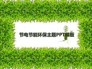 Oszczędność energii i energooszczędność zielona trawa tło szablon ochrony środowiska motyw ppt
