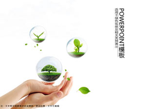 關愛環境，關愛地球-綠色，簡潔，小巧，新鮮的ppt模板