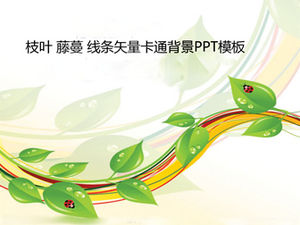 Rami e foglie di viti linea vettore cartone animato modello di sfondo PPT