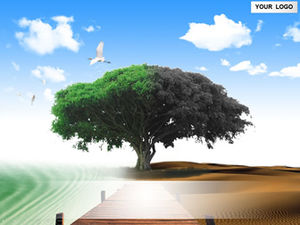 شجرة طبيعة المناظر الطبيعية الإبداعية موضوع مجردة قالب حماية البيئة ppt