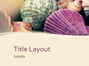 Elemento de línea de onda de concha púrpura plantilla ppt creativa simple y noble