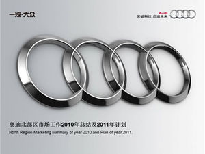 Riepilogo annuale del dipartimento di marketing regionale Audi e modello ppt del piano del prossimo anno
