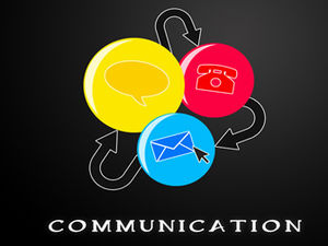 SMS الهاتف البريد صناعة الاتصالات الحديثة قالب ppt الملونة