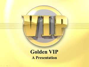 ديناميكي ثلاثي الأبعاد VIP لافتات الخط الذهبي قالب PPT بسيط للأعمال