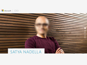 Microsoft CEO Satya Nadella imitation website style is tall and personal profile ppt animation version