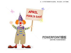 Der Clown hält eine Karte 1. April Aprilscherz ppt Vorlage