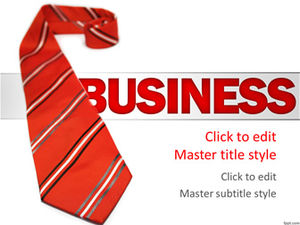 商务红色领带商务ppt模板