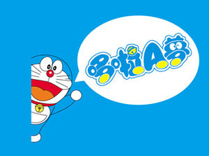 Plantilla ppt de tema de dibujos animados lindo Doraemon Tinkerbell