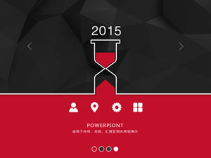 내용은 3 차원 시각적 감각 2015 Ruipu 추세 빨간색과 검은 색 비즈니스 연말 보고서 PPT 템플릿을 나타냅니다