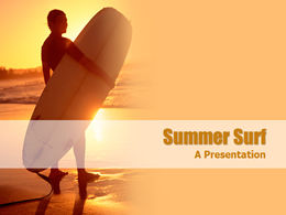 Summer cool surfing theme ppt template