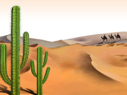 Modelo de ppt de paisagem de deserto de pilar de fada de camelo