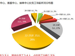 Modello ppt grafico di analisi della struttura del personale in servizio dell'area di Shenzhen