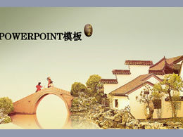 Ancient rhyme jiangnan water town chinese style ppt template