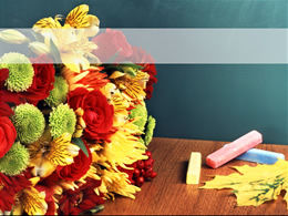 Fleurs sur le podium —— Modèle ppt de la journée des enseignants 2012