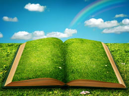 Cada página de un libro abierto es una plantilla ppt de protección ambiental verde