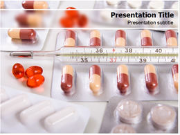Kapsul, termometer klinis, obat dan template ppt industri medis