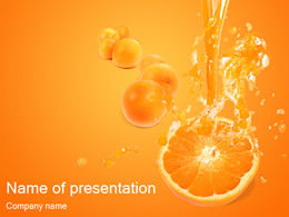 橙色和水涼爽的夏天ppt模板