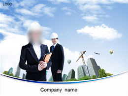 Modern construction industry character ppt template