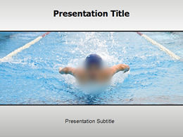 เทมเพลต PPT สำหรับโครงการกีฬาว่ายน้ำ