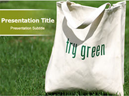 Torba na zakupy zielony motyw ochrony środowiska ppt szablon