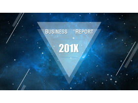 Business PPT template with blue vast starry sky background