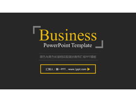 Einfache Geschäftsbericht-PPT-Vorlage mit gelbem Kreisrandentwurf auf schwarzem Hintergrund