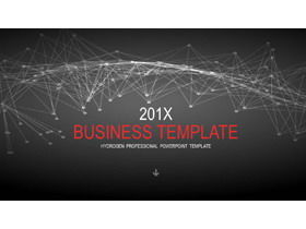 Firmenprofil PPT-Vorlage mit schwarzem Farbverlauf, weiß gepunkteter Hintergrund