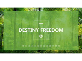 Tipografi gambar hutan hijau segar latar belakang pemandangan alam template PPT