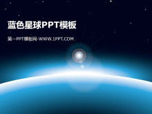 Modelo de espaço PPT com fundo azul do planeta