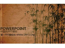 Șablon de diapozitiv în stil chinezesc clasic cu fundal de cerneală din bambus