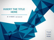 Иностранный синий фон оригами арт-дизайн Шаблоны презентаций PowerPoint