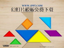 Download del modello di diapositiva tangram con venature del legno squisite