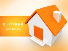 Cartoon small house background building PPT template