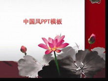 Lotus arka plan Çin tarzı PPT şablon indir